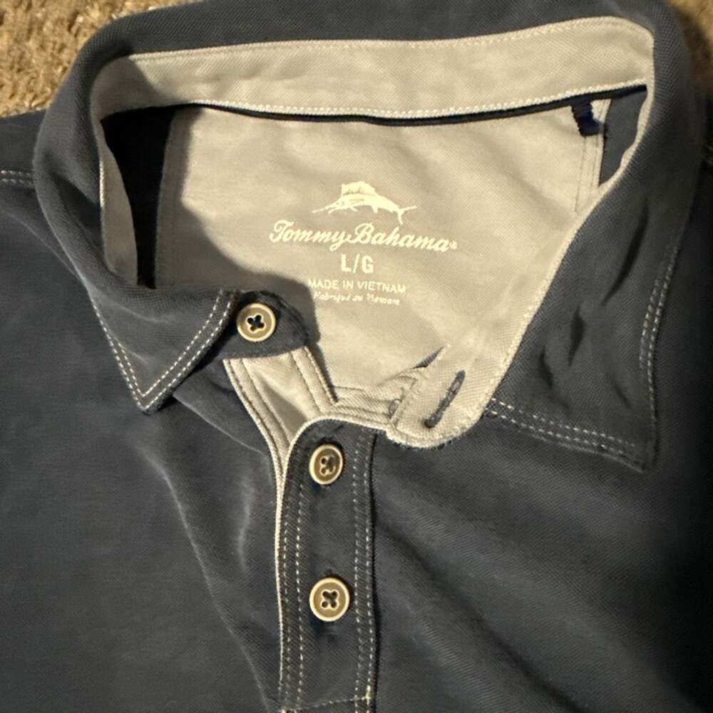 Tommy Bahama Long Sleeve Polo Size L Gray